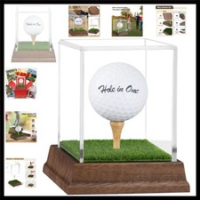 Golf Ball Display Case Hole in One Golf Ball Display Case Holder Wanult Wood...