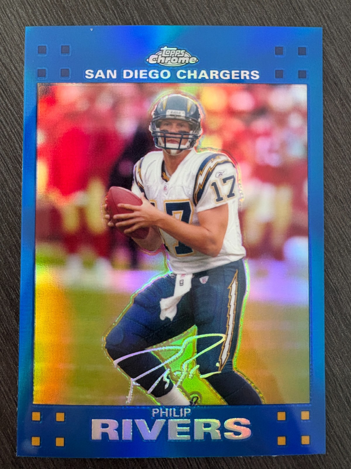 2007 Topps Chrome Philip Rivers #TC8 Blue Refractor Chargers