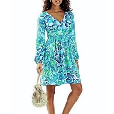 Lilly Pulitzer Lazy River Agate Green Fleur Dress Size MEDIUM Preppy Beach