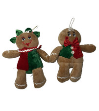 Plush Gingerbread Vintage Holiday Time Dan Dee 12in Pals Boy girl Pair