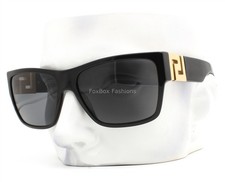 Versace Men's VE 4296 GB1/87 Sunglasses Polished Black Gray Tinted Lens w/case