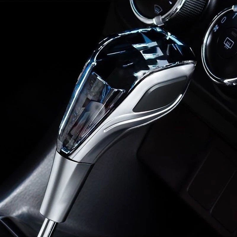 Cabezal de perilla de cambio de marchas de cristal para automóvil con accesorios de luz LED 7 colores para Toyota Foto 3 de 4