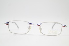 Vintage Glasses Taxi M 17 Silver Blue Red Square Frame Eyeglasses