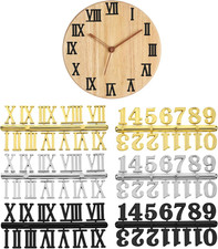 6-Piece Plastic Clock Numbers Kit for DIY Replacement - Arabic Roman Numerals