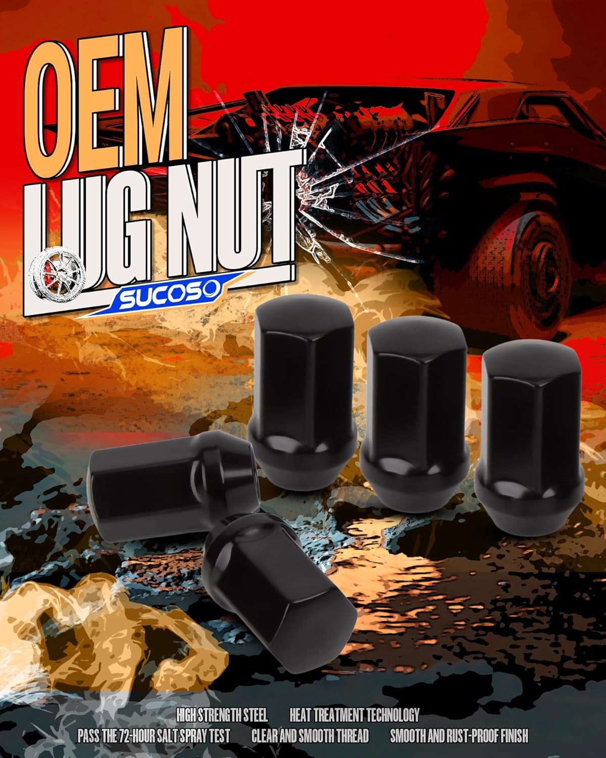 32pcs 14x1.5 OEM Lug Nuts for Chevy Silverado GMC Sierra 2500 3500,14mmx1.5 Blac