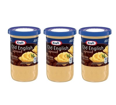 3 Pack Kraft Old English Sharp Cheddar Cheese Spread 5 oz Jars Shelf Stable