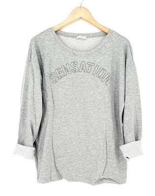 CHEER Damen SWEATSHIRT Pullover Pulli Sweater grau Größe 40 NEU SW34