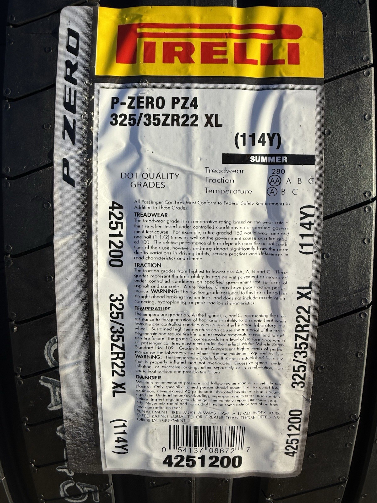 TWO BRAND NEW 325/35ZR22 (114Y) Pirelli P Zero PZ4 Lamborghini Urus & DBX Tires!
