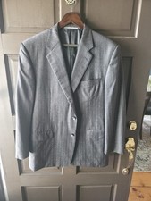 Hickey Freeman Loro Piana Super 130s Bespoke Blazer 44R Charcoal Pinstripe USA