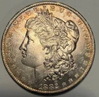 1882-O Morgan Silver Dollar, BU, Lightly Toned