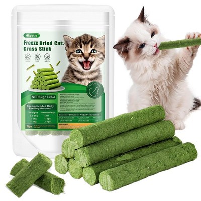 Hkpetie 30g Cat Grass Sticks, Delicious Cat Grass Teething Stick Edible Cats
