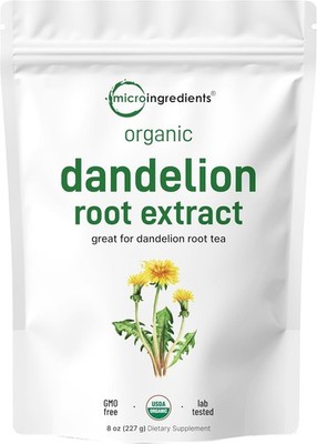Organic Dandelion Root Tea Powder, 8oz | Up to 220 Servings | Premium