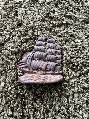 1 ANTIQUE OLDCAST IRON RARE FLYING CLOUD 1929 CT FOUNDRY BOOKENDS NAUTICAL SHIPS