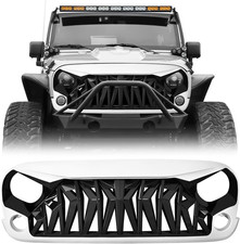 Front Grill Shark Grille Compatible with 2007-2018 Jeep Wrangler Rubicon Sahara