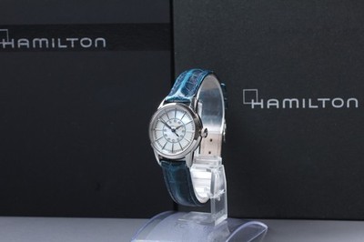 Box, Papiere [Exc+5] Hamilton Railroad H403110 12P Diamant Quarz Damenuhr