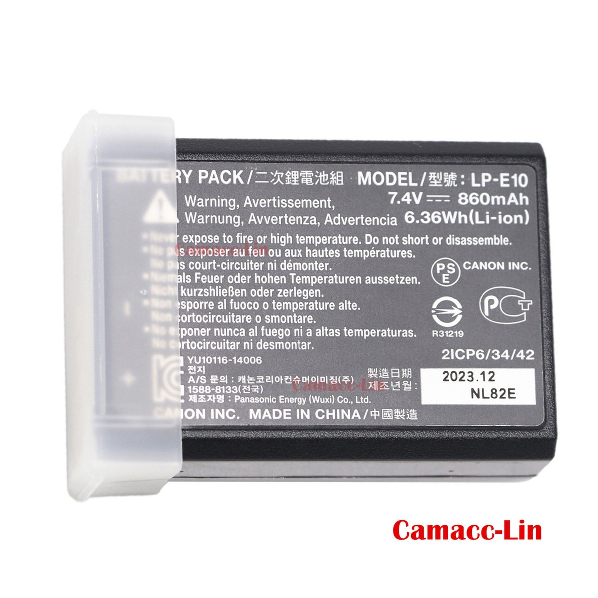 Batterie pour Canon LP-E10, 1600mAh 7.4V Haute capacité Batteries de