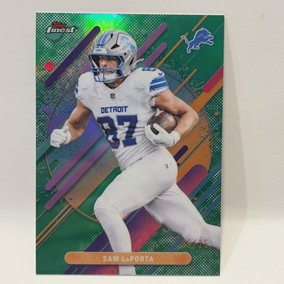 SAM LAPORTA 2025 TOPPS FINEST RARE GREEN REFRACTOR #275 LIONS 25/25 Book End