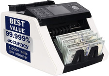 Money Counter Machine Cash Counting Mixed Denomination Bill Counter, Portabl