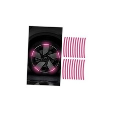 20PCS Reflective Car Wheel Decorative Stripe Stickers, Anti Scratch Pink