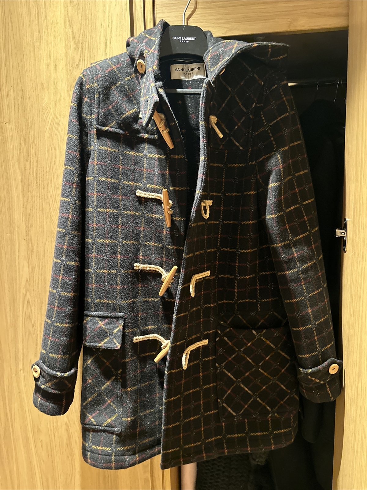 Borsone con cappuccio Saint Laurent tartan (taglia 46)