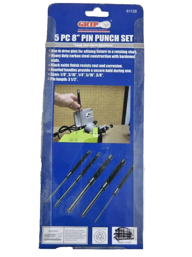 Juego de punzones Grip 61128 5 piezas 8 pulgadas de largo alta calidad 3-1/2" longitud de pasador - Imagen 2 de 3