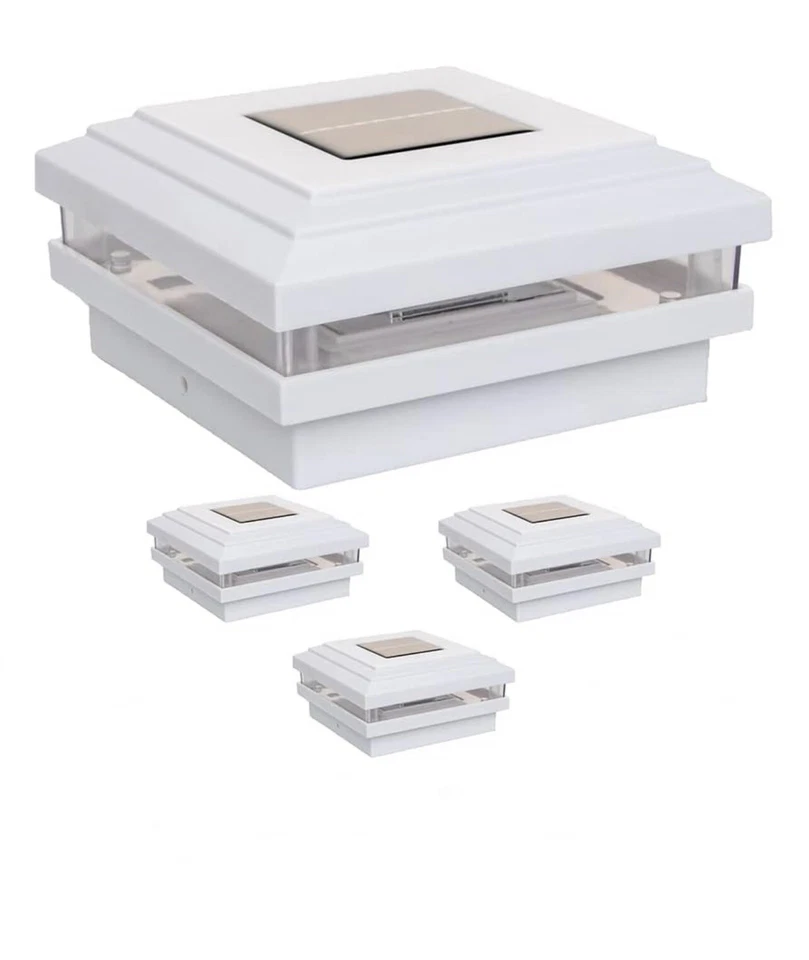 Luz solar LED para postes de madera 4x4 5x5 6x6 con base Foto 2 de 4