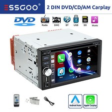 Double Din Apple Carplay/Android Auto CD/DVD Player Car Stereo FM/AM AUX Music