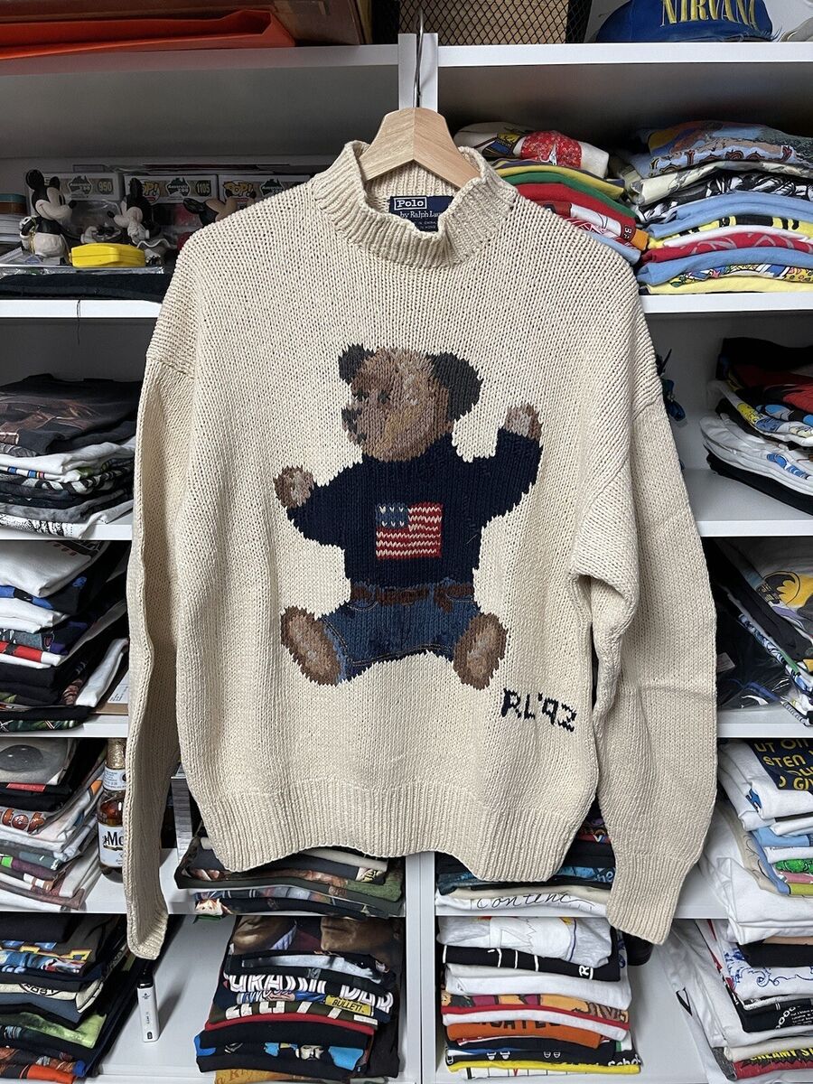 Rare Vintage Polo Ralph Lauren 1992 Sit Down Bear Turtleneck Rare Vintage Polo Ralph Lauren 1992 Sit Down Bear Turtleneck