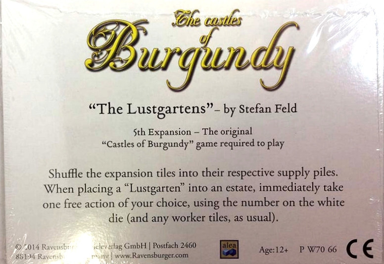Castles of Burgundy The Lustgartens 5th Expansion Promo Board Game NEW SEALED