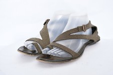 CYDWOQ Vintage Hand Sculpted in USA Leather Thong Sandals Women's Size 39 US 9