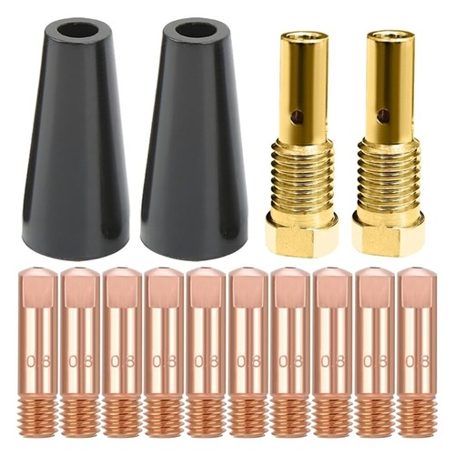 Lot De 8 Buses (nozzle Tips) Sans Gaz Pour Poste à Souder Forney 180FI Et Similaires - Marque Eddyweld - Neuf Sous Blister