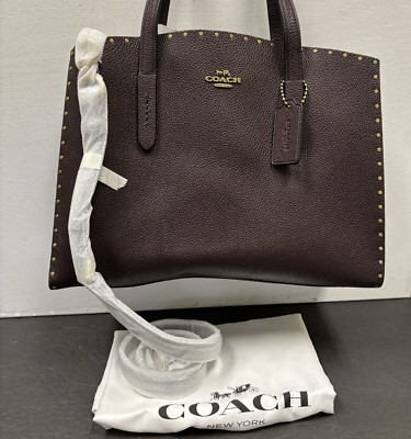 Coach Charlie Carryall Rivets OXBLOOD Crossbody Shoulder Bag 32987