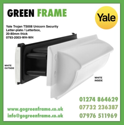 Yale Trojan TS008 Unicorn Security Briefschild, 20-80mm stark 0793-2003-WH-WH