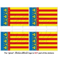 COMUNIDAD VALENCIANA ESPAÑA Bandera, 50mm Vinilo Pegatina x4