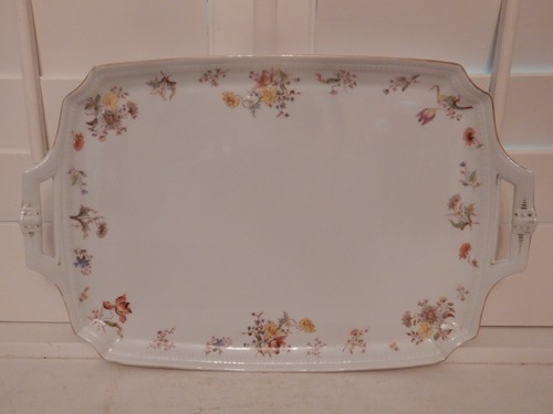Antique Victorian Porcelain Tea Set Cabaret Teapot Tray Florals Breakfast Set - Picture 3 of 12