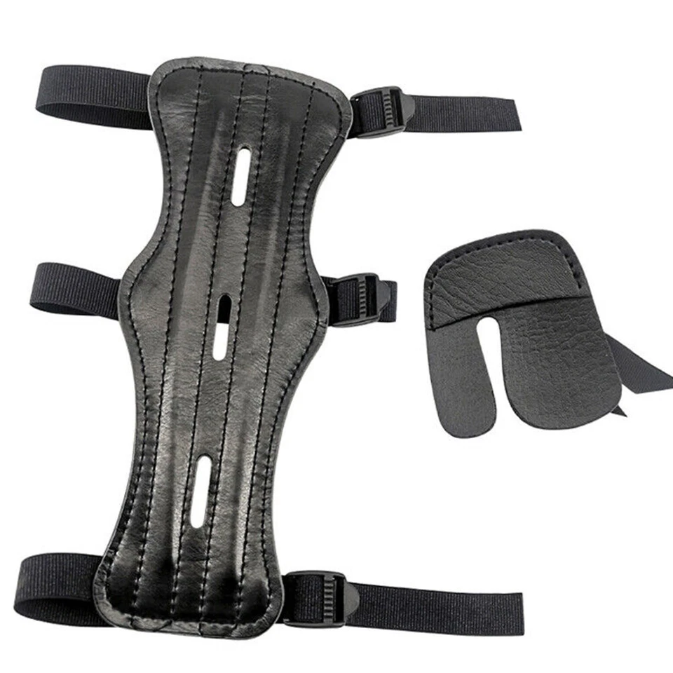 Archery Arm Guard Finger Guard Protector Leather Adjustable Bow Shooting Target - Image 3 of 4