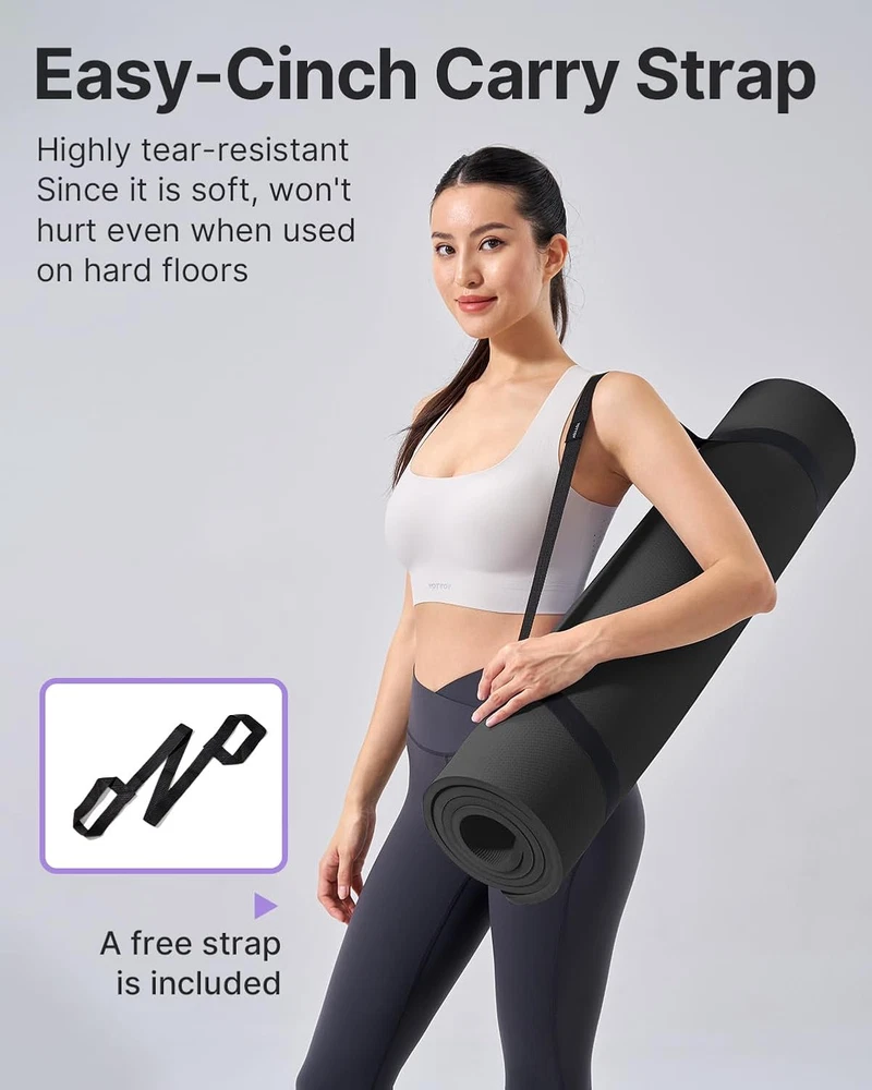 Yoga Mat,Extra Thick Yoga Mat (1/2Inch),Professional TPE Exercise Mat,Non-Slip W Yoga Mat,Extra Thick Yoga Mat (1/2Inch),Professional TPE Exercise Mat,Non-Slip W