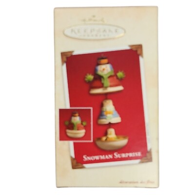 2003 Hallmark Snowman Surprise Keepsake Ornament IOB QXG8807