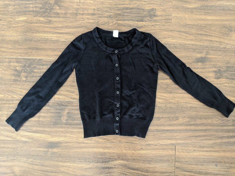 EUC Size 6 7 S Harper Canyon Black Top Long Sleeve Sweater Cardigan Buttoned