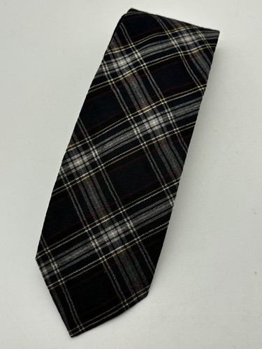 Vintage Pendleton Plaid 100% Virgin Wool Neck Tie Blue Plaid Made In USA - Picture 2 of 9