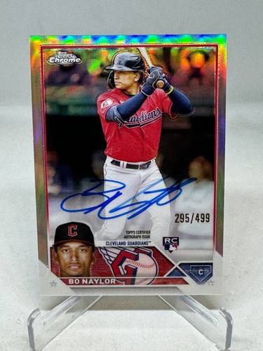 Bo Naylor 2023 Topps Chrome Rookie Auto Refractor #298/499 Cleveland Guardians - Picture 3 of 4