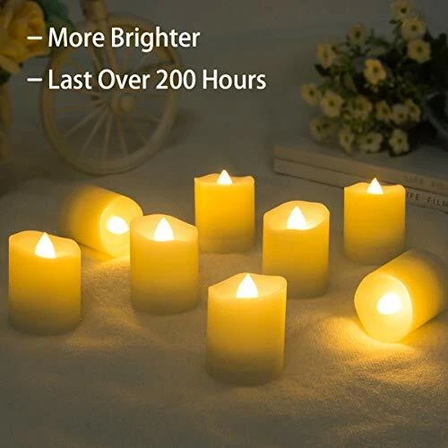 6/12Pcs LED Tea Lights Flameless with Remote Candles Votive Battery Operated - Image 2 of 4