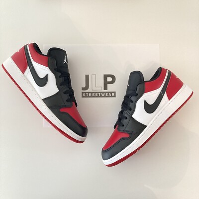 NIKE AIR JORDAN 1 LOW BRED TOE GYM RED SIZE 5.5 GRADE SCHOOL AUTHENTICITY  CHECK✓ | eBay