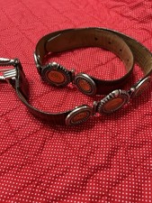 Brighton 1995 Museum Collection Leather Belt Greco-Roman Coins Brown Size Medium