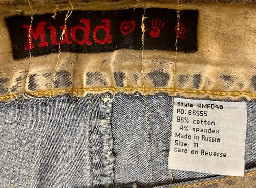 Vintage 90's MUDD Retro Hippie Flare Boho Jeans Jr. Size 11 Velvet Accents 33x30 - Picture 11 of 11