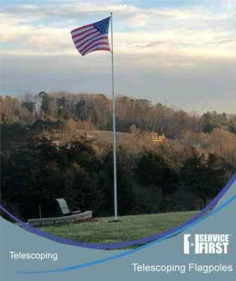 20' & 25' Delta Pin-Lock TELESCOPING Flag pole (Silver)