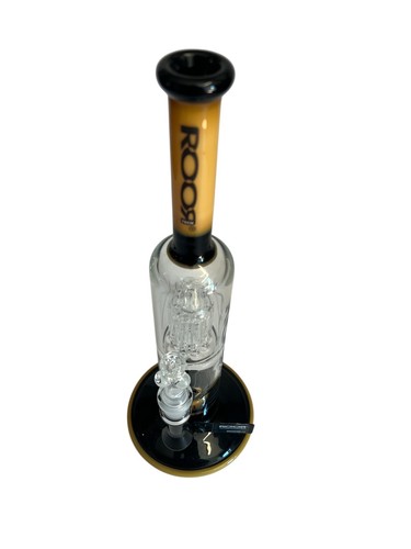 Authentic ROOR® Tech Fixed 14" 50x5 Barrel Bubbler (Black/Yellow) - 第 3/4 張圖片