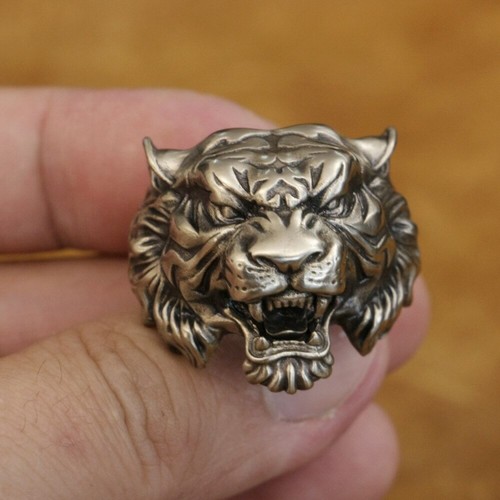 Huge Cupronickel Details Tiger Ring Charms Biker Punk Jewellery CP130C UK N½~Z4 - Picture 9 of 27