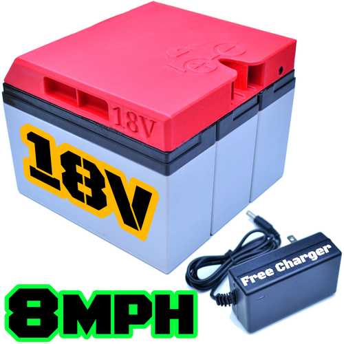 8MPH 18V Power Wheels Upgrade Battery 12Ah speed turbo boost kit, with
