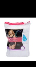 Just My Size Women's Brief Underwear Panties 6 Pair Cotton White Size 9 14-16 